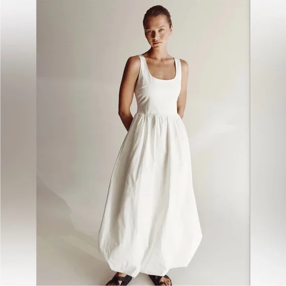 NWT DISSH Morgan White Cotton Midi Dress Size US 12 - Picture 4 of 10